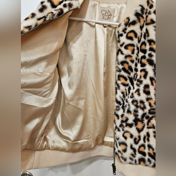 ✨️CHASER LEOPARD PRINT FULL ZIP BOMBER JACKET SZ S✨️ - Picture 4 of 8